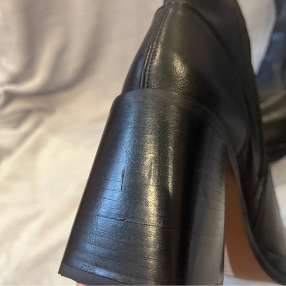 ASOS Design Black Leather Mid-Calf Block Heel Boots - Sz UK 9 - Picture 8 of 10